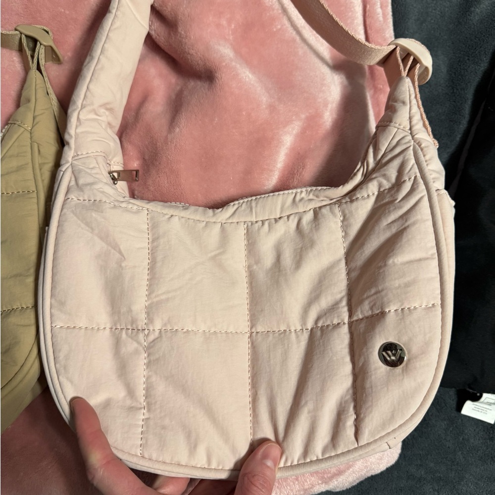 Westbronco Elegant Pink and khaki  Quilted Shoulder Bag and wallets